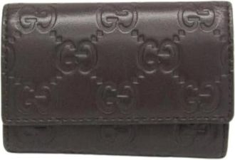 Gucci Vintage, unisex, Bruin, ONE Size, Leer, Pre-owned Guccissima Keycase