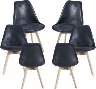 Regalos Miguel Regalos Miguel - Packs Sillas Comedor - Pack 6 Sillas Synk Vintage - Negro