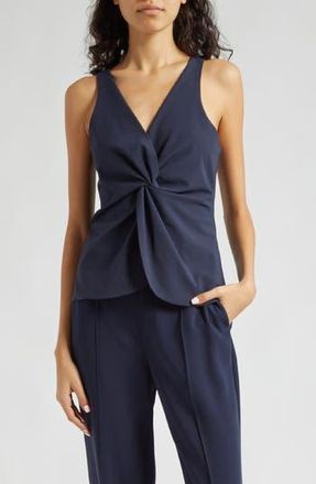 Cinq &agrave; Sept Kenna Twist Sleeveless Top in Navy at Nordstrom Rack, Size X-Large