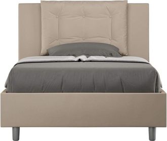 Les Tendances Les Tendances - Letto una piazza e mezza senza rete imbottito 120x190 similpelle tortora Annalisa