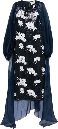 Shatha Essa Abito con cristalli all-over - Nero