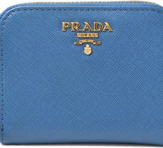 Prada Blue Leather Coin Purse/Coin Case (Pre-Owned)