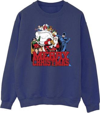DC Comics DC Comics Heren Batman Vrolijk Kerstfeest Comic Sweatshirt (Marineblauw)
