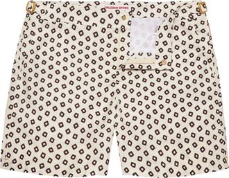 Orlebar Brown Costume da bagno Bulldog con stampa geometrica - Bianco