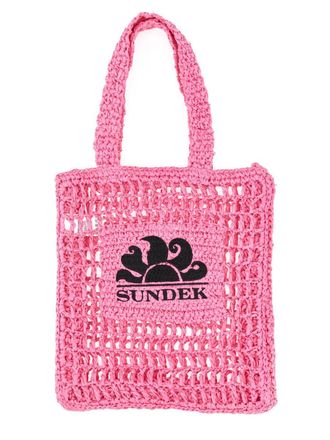 Sundek Logo-Detail Paper Shoulder Bag - Pink