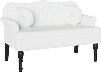 vidaXL Chesterfield Bench White 120.5 x 65 x 75 cm Faux Leather vidaXL