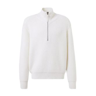 Tom Ford Turtlenecks, male, White, L, Merino Half Zip Jumper