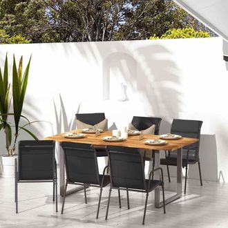 vidaXL Vidaxl - Sillas De Jard&iacute;n 6 Unidades Acero Y Textilene Negro