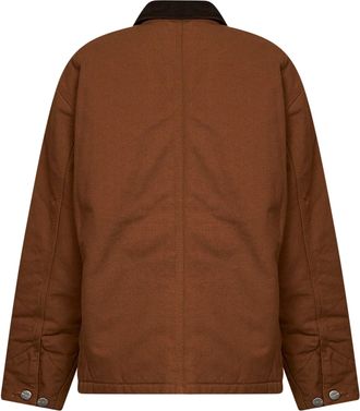 Carhartt Work in Progress Womens Coat Og Michigan Brown Cotton Bomber Jackets