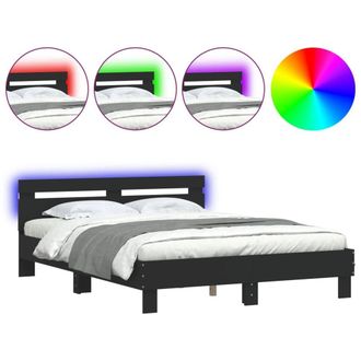 Berkfield Home Bed Frame with LED without Mattress Black 150x200 cm King Size