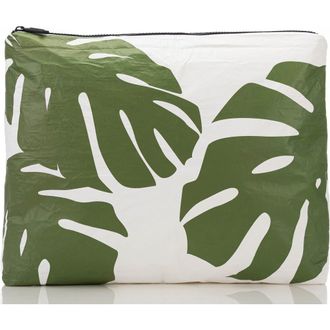Aloha Collection Monstera Max Pouch in Seaweed at Nordstrom