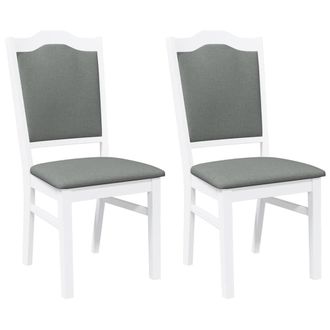 vidaXL Sillas De Comedor Con Cojines, 2 Unidades, Blancas, Madera Maciza, Caucho Vidaxl