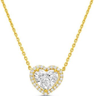 Diana M. Jewels 14KT WHITE GOLD LAB GROWN HEART PENDANT WEIGHING 8.00 CTS TW