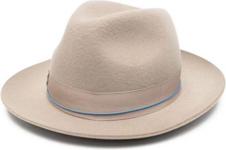 Borsalino Grey Logo Fedora Hat