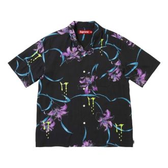 SUPREME SS26 AOI Lilies S/S Shirt Black SUP-SS26-213-BLK