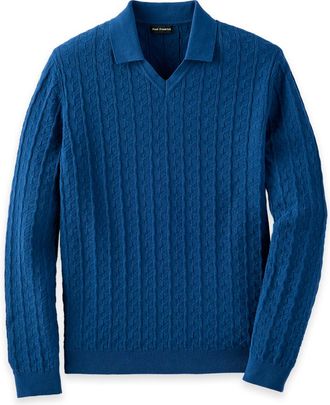 Paul Fredrick Cotton Johnny Collar Sweater