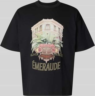 Jack & Jones T-Shirt mit Motiv-Print Modell MENTON in Black, Gr&ouml;&szlig;e XXL