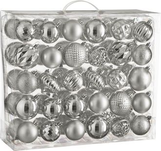 house of seasons Bola de navidad unbreakable baubles plata h7xb7xl7cm