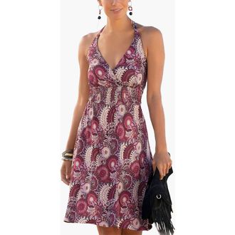 Lascana Womens Printed Halter Dress in Purple Multi at Nordstrom, Size 12