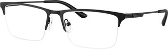 Emporio Armani Semirimless Rechthoekig Optisch Montuur - unisex - Brillen - Zwart - 57 MM - Accessoires
