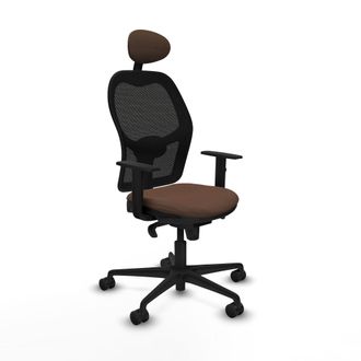 Piqueras y Crespo Silla De Oficina Con Cabecero Jorquera Piqueras Y Crespo 1d036n1 Negro Marr&oacute;n Oscuro