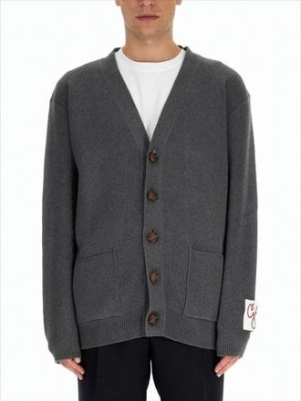 Golden Goose Relaxed Fit V-Neck Cardigan With Bold Lettering