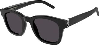 Saint Laurent Monogram Large Zonnebril - Dames - Zonnebrillen - Zwart - 49 MM - Accessoires