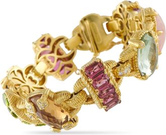 Judith Ripka 18K Yellow Gold 1.0ct Diamond and Multiple Gemstone Bracelet JR01-071026