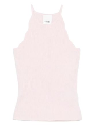Allude scalloped ribbed tank top - Pink