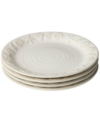 Certified International Coastline Cream Set Of 4 Dinner Plates