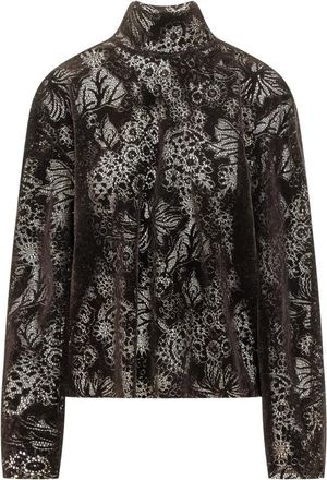 Msgm Blusa de manga larga con cuello alto - Blouses & Shirts - Mujer - Marr&oacute;n - S