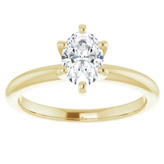 Pompeii3 1/2 Ct Oval Solitaire Diamond Engagement Ring Lab Grown White or Yellow Gold