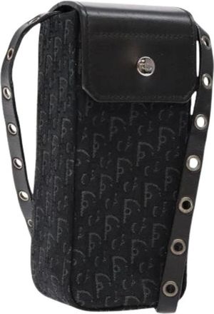 Dior Pre-owned Cross Body Bags, female, Black, Size: ONE SIZE Pre-owned Trotter Canvas Shoulder Bag
