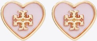 Tory Burch Womens Forget Me Not Heart Stud Earrings, One Size