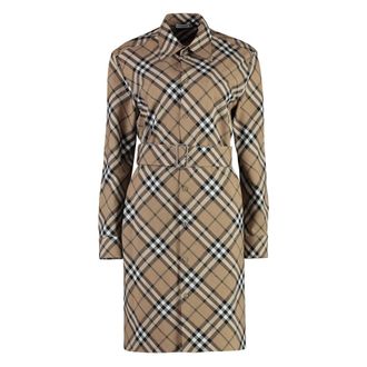 Burberry Shirt Dresses, female, Beige, Size: 2XS Belted Shirtdress