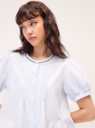 Twik Womens Sewn pleating poplin blouse
