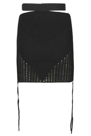 Andreadamo Fitted Ribbed Knit Mini Skirt