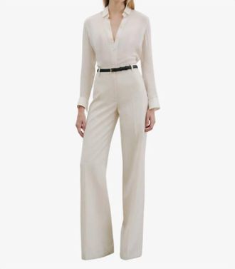 Nili Lotan Rivers Wool Pants In Stone
