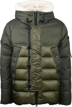 Peuterey Green Lich Down-Filled Wool-Blend Parka