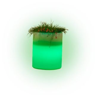 OEM Jarr&oacute;n Luminoso De Dise&ntilde;o Moderno, &Oslash;40 H50, En Pol&iacute;mero Resistente Con Led Verde Para Interiores Y Exteriores - Hecho En Italia - Monacis