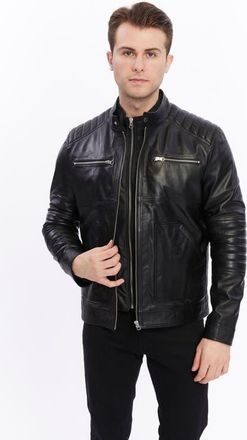 FURNIQ Henry Leather Jacket in Black at Nordstrom, Size Small