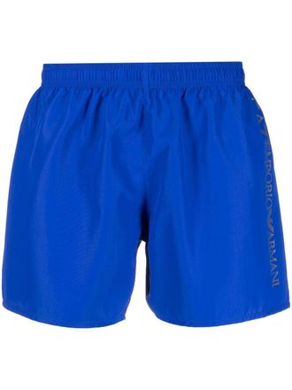 Emporio Armani logo-print swim shorts - men - Polyester/Polyester - 44 - Blue