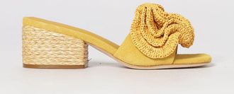 Paloma Barcel&oacute; Mules Paloma Barcel&ograve; in camoscio con fiore di rafia