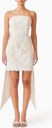 Elliatt Florian Strapless Lace Cocktail Minidress in Ivory at Nordstrom, Size X-Large