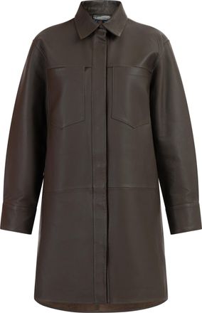 Dreimaster Dreimaster Leren overhemd Dames taupe