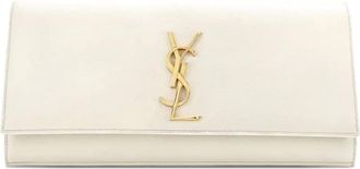 Saint Laurent Classic Monogram Leather Long clutch bag - Bianco