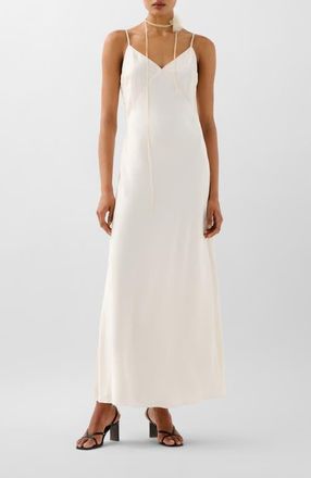 Scalpers Crinkle Slip Dress in Ecru at Nordstrom, Size X-Large Eu