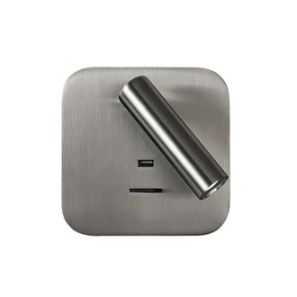 Fabrilamp Fab 171561c03 Aplique 3w 4000k Giotto Cuadrado Niquel Con Usb 150lm Con Interruptor 14x14x12cm