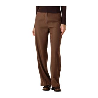 Minus Broeken, Dames, Bruin, S, Polyester, Livina Straight Leg Pant