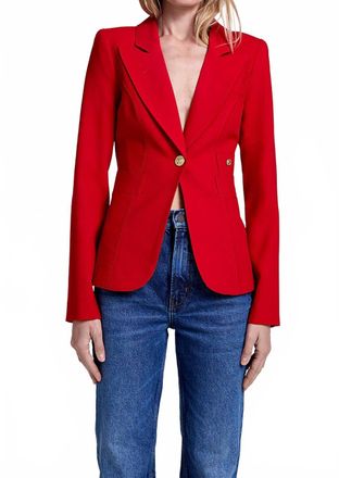 Smythe Pre-Loved Classic Duchess Blazer In Red/gold Buttons